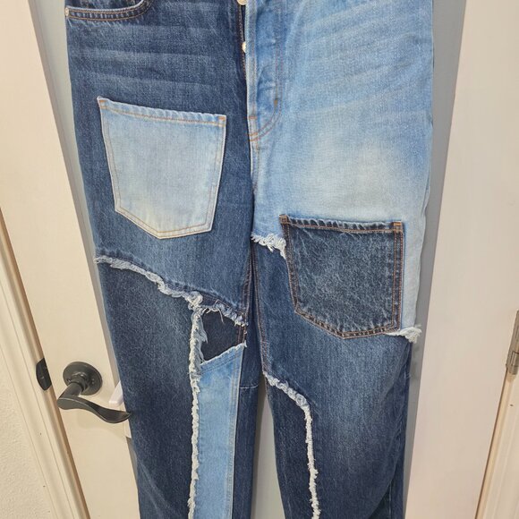 Revice Patchwork Jeans Women’s Size 28 Made in USA Straight Leg High Rise - Picture 5 of 16